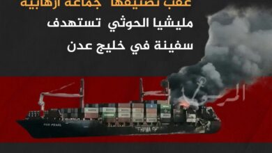عقب تصنيفها" جماعة ارهابية " مليشيا الحوثي تستهدف سفينة في خليج عدن