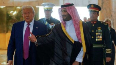 ولي العهد السعودي محمد بن سلمان يستقبل الرئيس الأمريكي ترامب