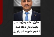 طارق صالح يعزي ناصر باجيل في وفاة عمه الشيخ علي سالم باجيل