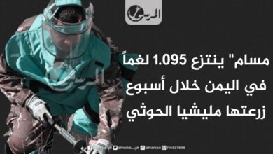 "مسام" ينتزع 1.095 لغماً في اليمن خلال أسبوع زرعتها مليشيا الحوثي