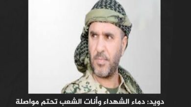 دويد: دماء الشهداء وأنات الشعب تحتم مواصلة المعركة الوطنية حتى استعادة الدولة