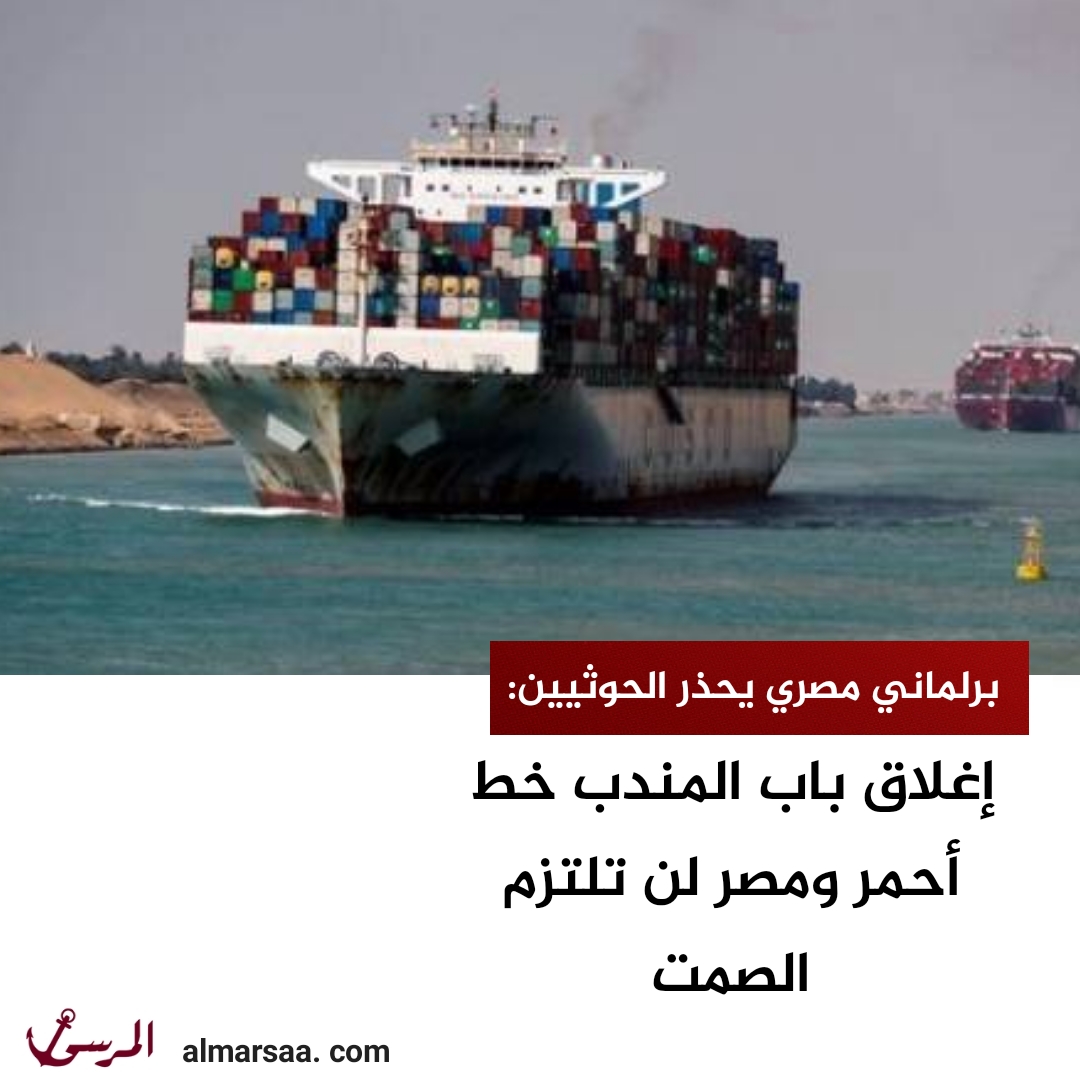 برلماني مصري يحذر الحوثيين: إغلاق باب المندب خط أحمر ومصر لن تلتزم الصمت