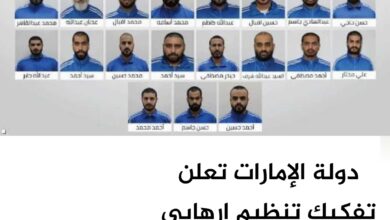 دولة الإمارات تعلن تفكيك تنظيم إرهابي مرتبط بإيران