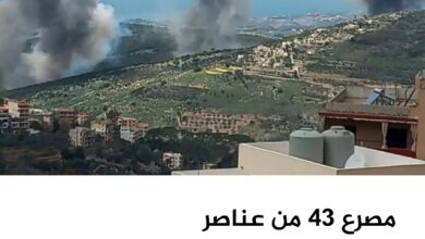 مصرع 43 من عناصر الحوثيين جنوب لبنان