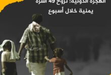 الهجرة الدولية: نزوح 49 أسرة يمنية خلال أسبوع