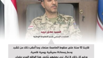 دويد يتهم الإخوان بتركيز جهودهم على تشويه انجازات المقاومة الوطنية دويد يتهم الإخوان بتركيز جهودهم على تشويه انجازات المقاومة الوطنية