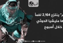 "مسام" ينتزع 2,164 لغماً زرعتها مليشيا الحوثي خلال أسبوع