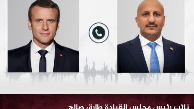 نائب رئيس مجلس القيادة طارق صالح يهنئ الرئيس الفرنسي بمناسبة العيد الوطني لبلاده