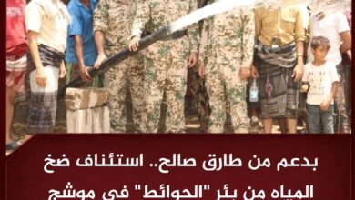 بدعم من طارق صالح.. استئناف ضخ المياه من بئر "الحوائط" في موشج بالخوخة بدعم من طارق صالح.. استئناف ضخ المياه من بئر "الحوائط" في موشج بالخوخة